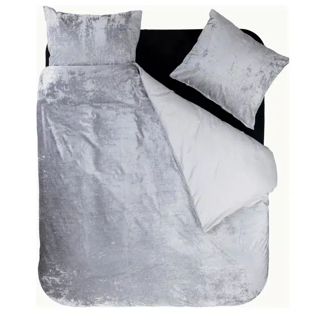 Dreamhouse Dekbedovertrek Velvet Crystal Grijs - Eenpersoons 140x200/220cm - Super Zacht