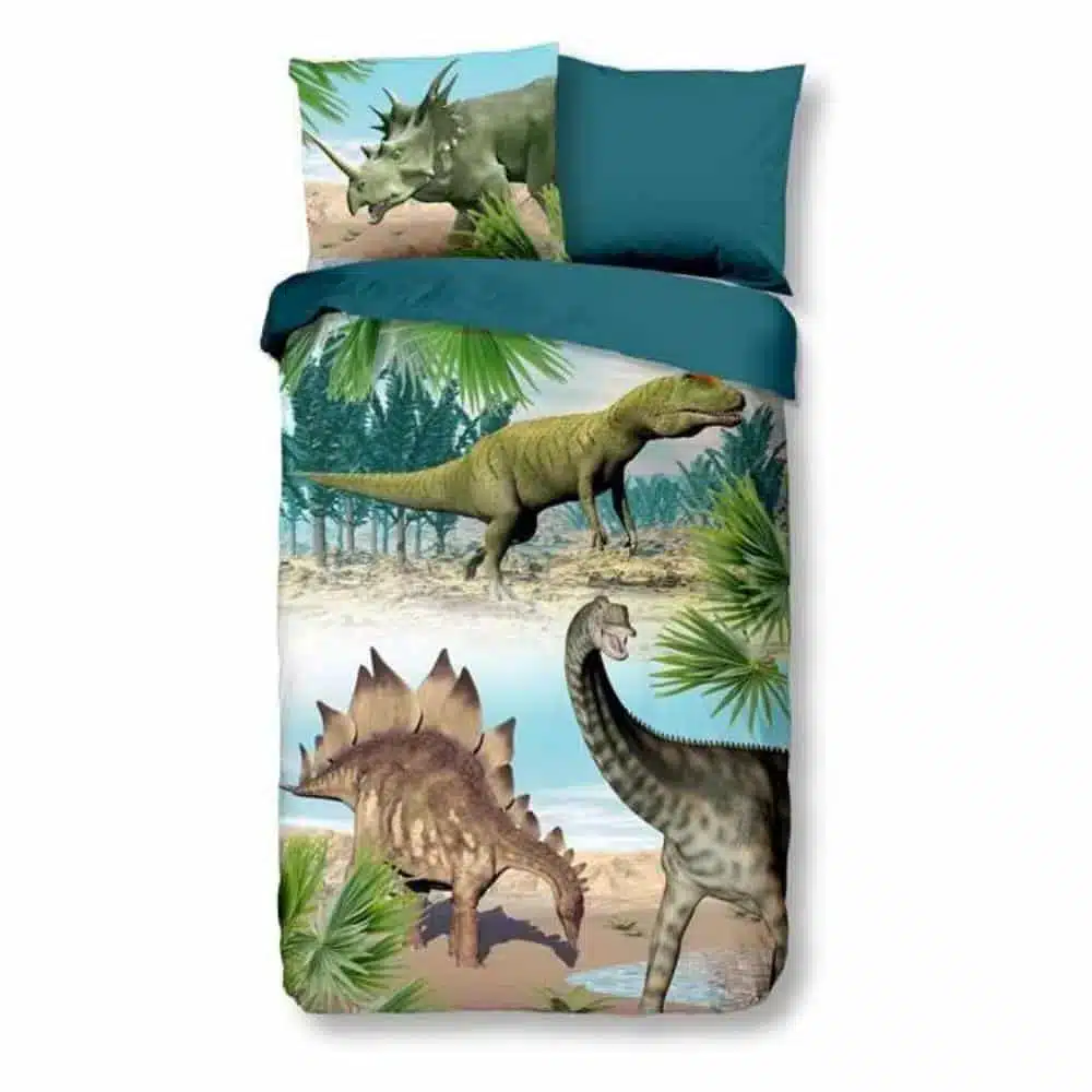 Droomtextiel Dekbedovertrekken Kinderen Jungle Dino - 140x200/220cm - 100% Zacht Katoen
