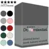 Droomtextiel Dubbel Jersey Hoeslaken Antraciet Eenpersoons 90x200 cm 100% Katoen - Hoge Hoek - Heerlijk Zacht - Strijkvrij - Rondom elastiek - Stretch - Dubbel Dikke Kwaliteit -