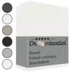 Droomtextiel Velvet Hoeslaken Crème - 140x200 cm