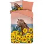 Droomtextiel Kinderdekbedovertrek Paard Summer Beauty  140x200/220cm - 100% Zacht Katoen