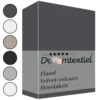 Droomtextiel Zachte Flanel Velvet Hoeslaken Antraciet - 160x200 cm - Hoogwaardige Kwaliteit - Super Zacht
