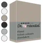 Droomtextiel Velvet Hoeslaken Taupe - 160x200 cm