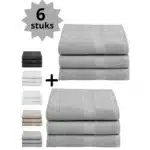 Droomtextiel Handdoeken 70x140 cm - Set van 6 - Hotelkwaliteit - Grijs