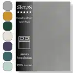 Sleeps  Jersey Hoeslaken - Grijs Tweepersoons 140x200/220 cm - 100% Katoen -  Hoge Hoek - Heerlijk Zacht Gebreid - - Strijkvrij - Rondom elastiek - Stretch -