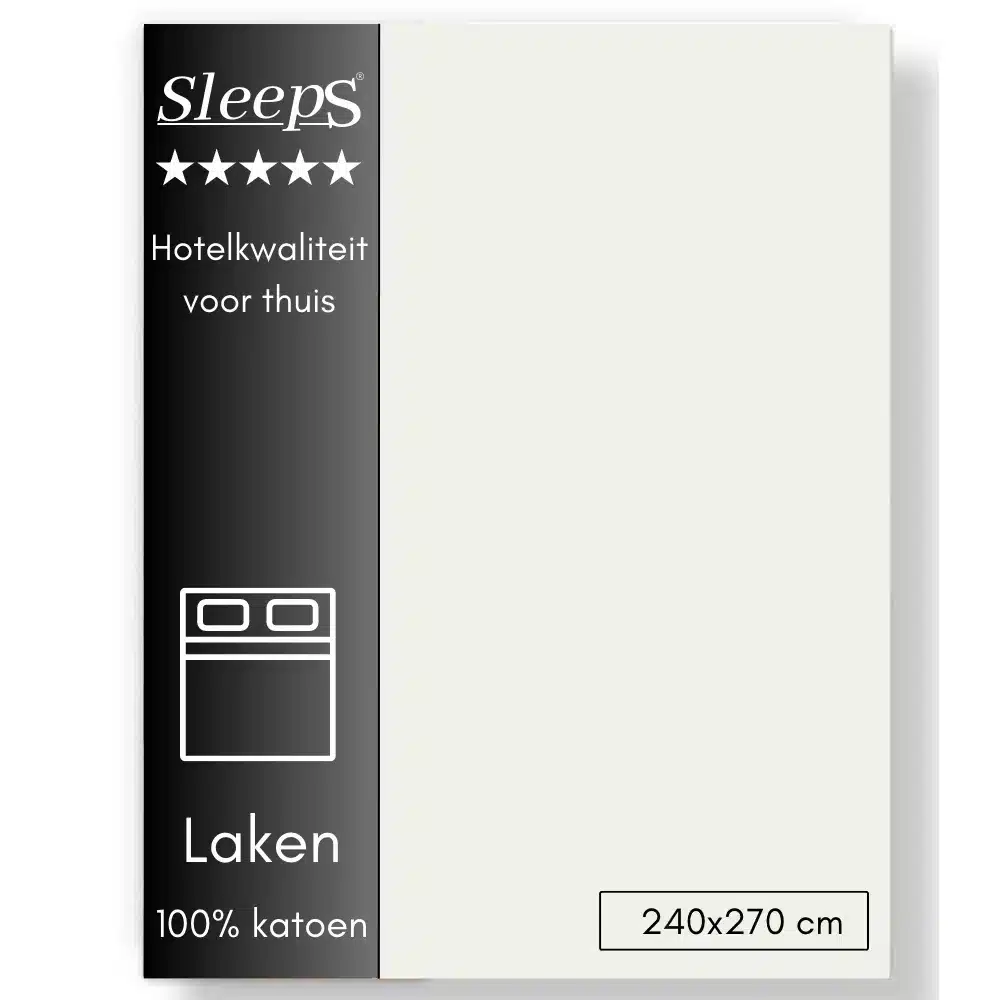 Sleeps Lakens Katoen Ivoor - Lits-Jumeaux 240 x 270 cm - 100% Katoen - Hoogwaardig Hotelkwaliteit - Heerlijk Zacht