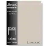 Sleeps Lakens Katoen Zand - Lits-Jumeaux 240 x 270 cm - 100% Katoen - Hoogwaardig Hotelkwaliteit - Heerlijk Zacht