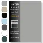 Sleeps Luxe Dubbel Jersey Hoeslaken Grijs - 140 x 200 cm - 100% Hoogwaardige Katoen - Hoge Hoek - Strijkvrij