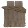 Droomtextiel Zachte Teddy Rib Fleece Dekbedovertrek Taupe Lits-Jumeaux - 240x200/220 cm - Heerlijk Zachte Teddy Rib