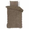 Droomtextiel Zachte Teddy Rib Fleece Dekbedovertrek Taupe Eenpersoons - 140x200/220 cm - Heerlijk Zachte Teddy Rib
