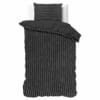 Droomtextiel Zachte Teddy Rib Fleece Dekbedovertrek Antraciet Eenpersoons - 140x200/220 cm - Heerlijk Zachte Teddy Rib