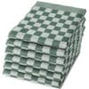 Droomtextiel Horeca Theedoeken Set Groen Wit - 6x Stuks 65x65cm  - Sneldrogend  Horecakwaliteit Geblokt  hoogwaardige kwaliteit